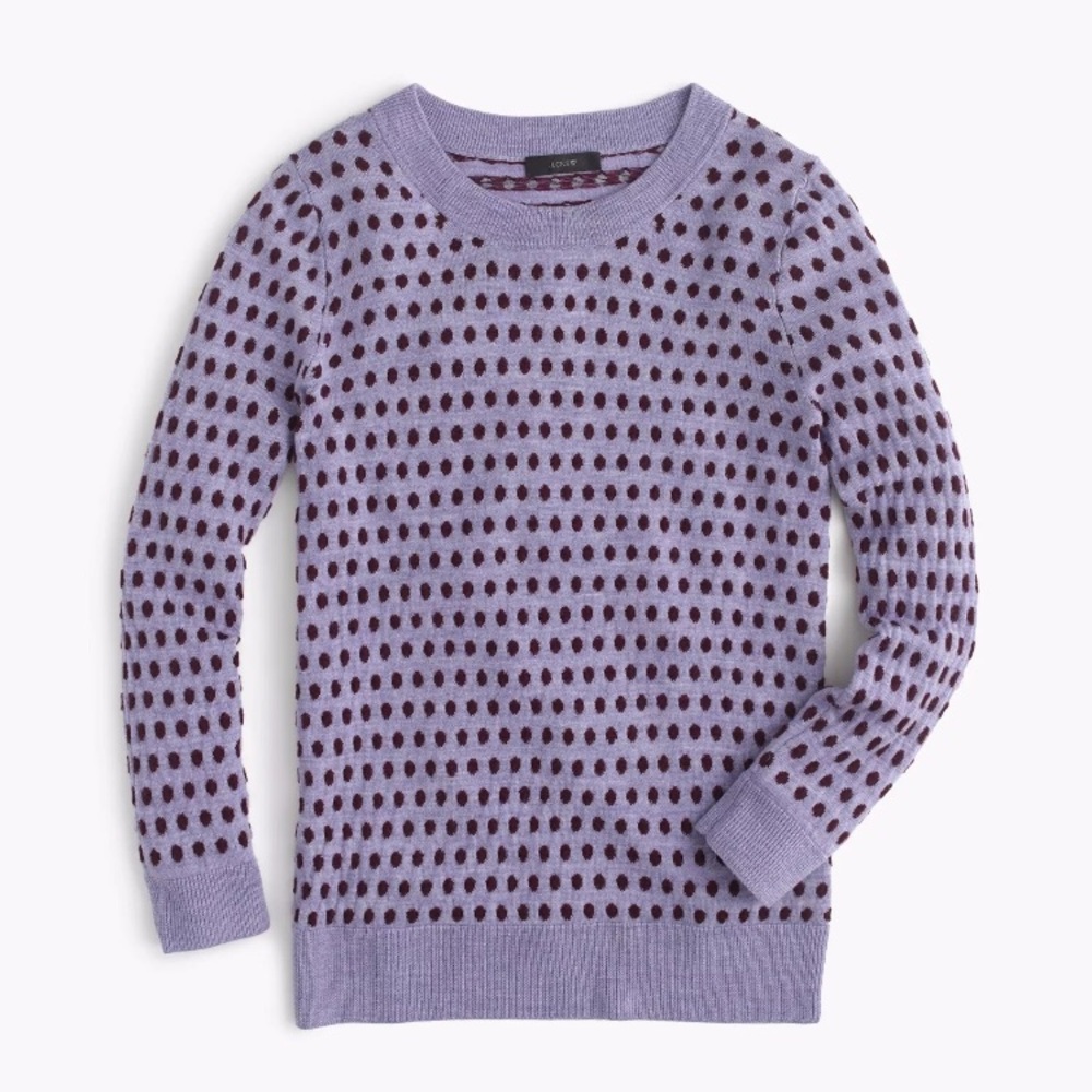 J. Crew Tippi Jaquard Dot Merino Wool Sweater S